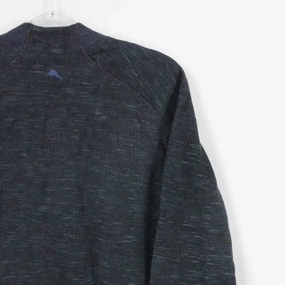 Tommy Bahama Sweater‎ Mens Large Blue Reversible Half Zip Pullover Fall